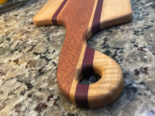 Lacewood PurpleHeart & Maple Charcuterie Board — Compact 13x8
