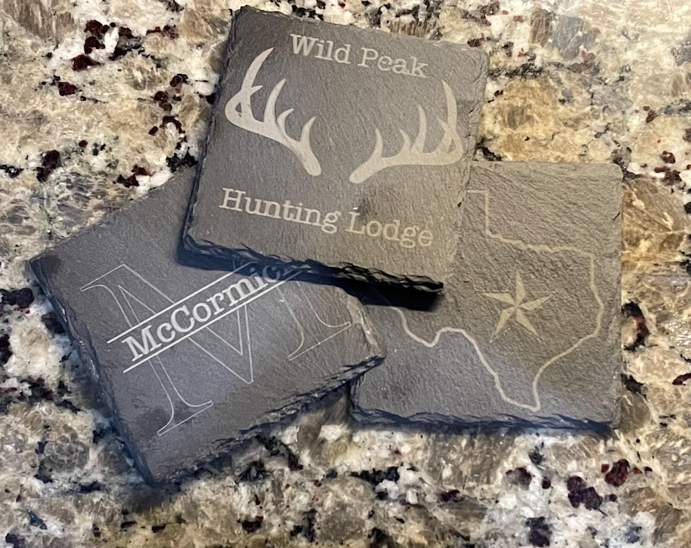 Custom Laser Engrave Slate Coasters